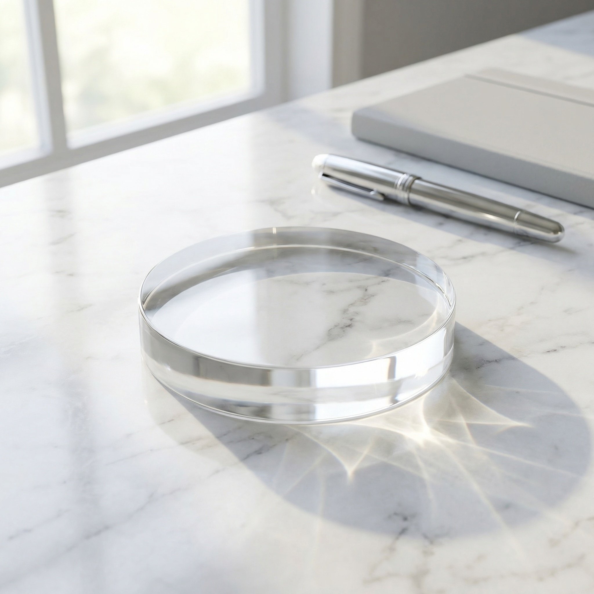 Book Weight Glass - แท่นถ่วงกระดาษแก้วใสทรงกลมขนาด 3.15 นิ้ว สำหรับงานประดิษฐ์คริสตัล งานเขียนพู่กันจีน งานวาดภาพ