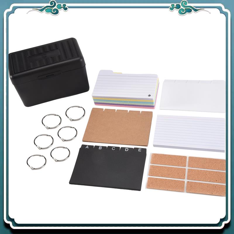 Card Index Box - ชุดกล่องใส่การ์ดอินเด็กซ์ กล่องอินเด็กซ์พร้อมแฟลชการ์ด 230 ใบ หลากสีสัน มีเส้นบรรทัด