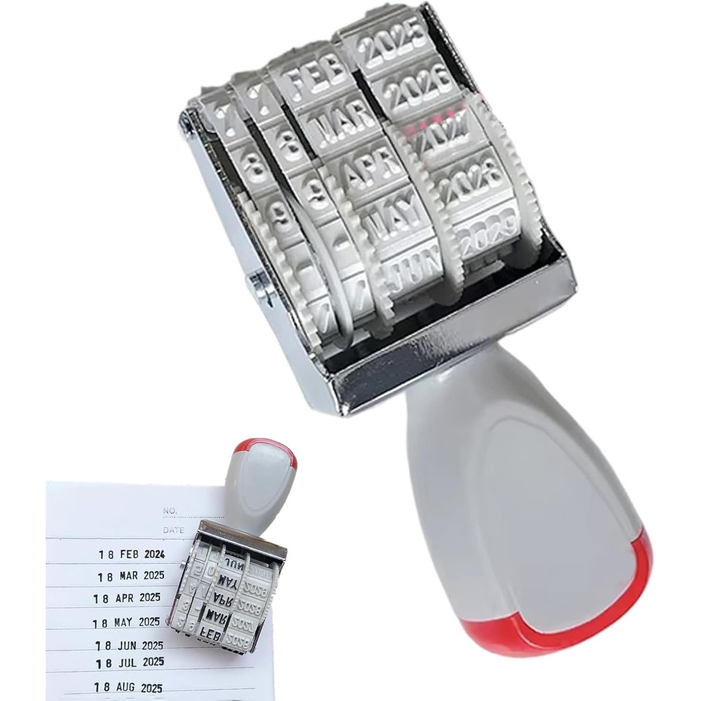 Rubber Date Stamp - แสตมป์โรตารี่แบบหมุนได้ DIY สำหรับวันที่และตัวเลข (ไม่รวมหมึก) สำหรับงาน Scrapbooking