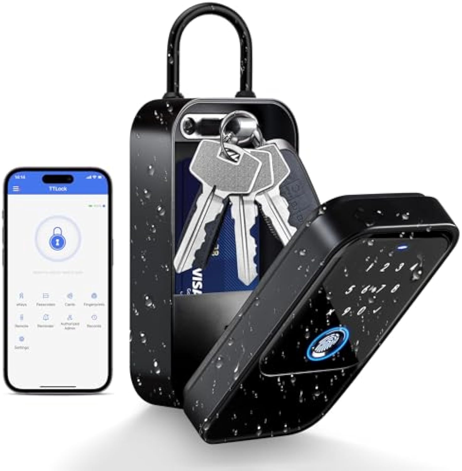 Card Index Box - Ttlock กล่องล็อคกุญแจอัจฉริยะกล่องกุญแจบ้านไร้สายกล่องกุญแจอิเล็กทรอนิกส์รหัสดิจิตอลบลูทูธตู้นิรภัยเก็บกุญแจสำหรับโฮสต์