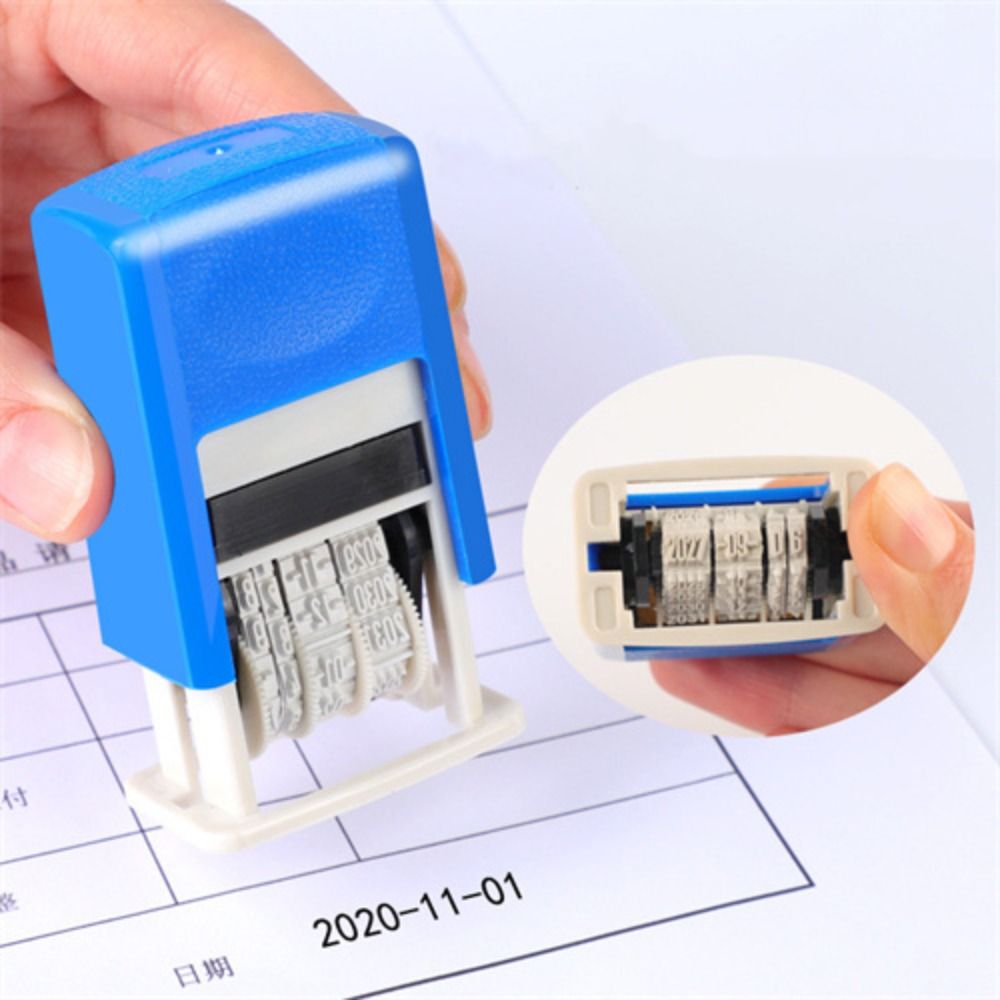 Rubber Date Stamp - DIY จับบัญชีวันที่แสตมป์ปั๊มหมึกอัตโนมัติสุทธิ MINI Self-Inking แสตมป์สําหรับอุปกรณ์สํานักงานวันที่ล้อแสตมป์