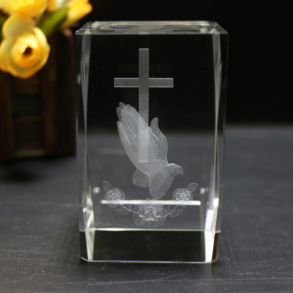 Paper Weight Crystal - 3D เลเซอร์คริสตัลศาสนา Cube คริสตัลตกแต่งพระพุทธรูป Paperweight ตกแต่งโบสถ์