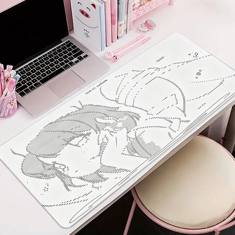 Leather Desk Pad - แผ่นรองเมาส์หนังลายการ์ตูนอนิเมะสาวน้อย Y2k น่ารัก ขนาดใหญ่ สำหรับคีย์บอร์ดคอมพิวเตอร์ แผ่นรองโต๊ะหนัง